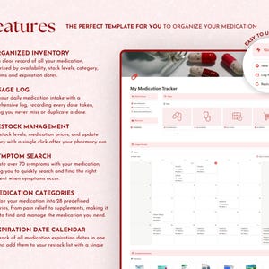 medical tracker, medication log, medication organizer, medication tracker, symptom tracker, medicine tracker, daily medication log, supplement tracker, notion template, notion, notion templates, notion planner, notion dashboard