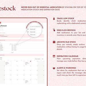 medical tracker, medication log, medication organizer, medication tracker, symptom tracker, medicine tracker, daily medication log, supplement tracker, notion template, notion, notion templates, notion planner, notion dashboard