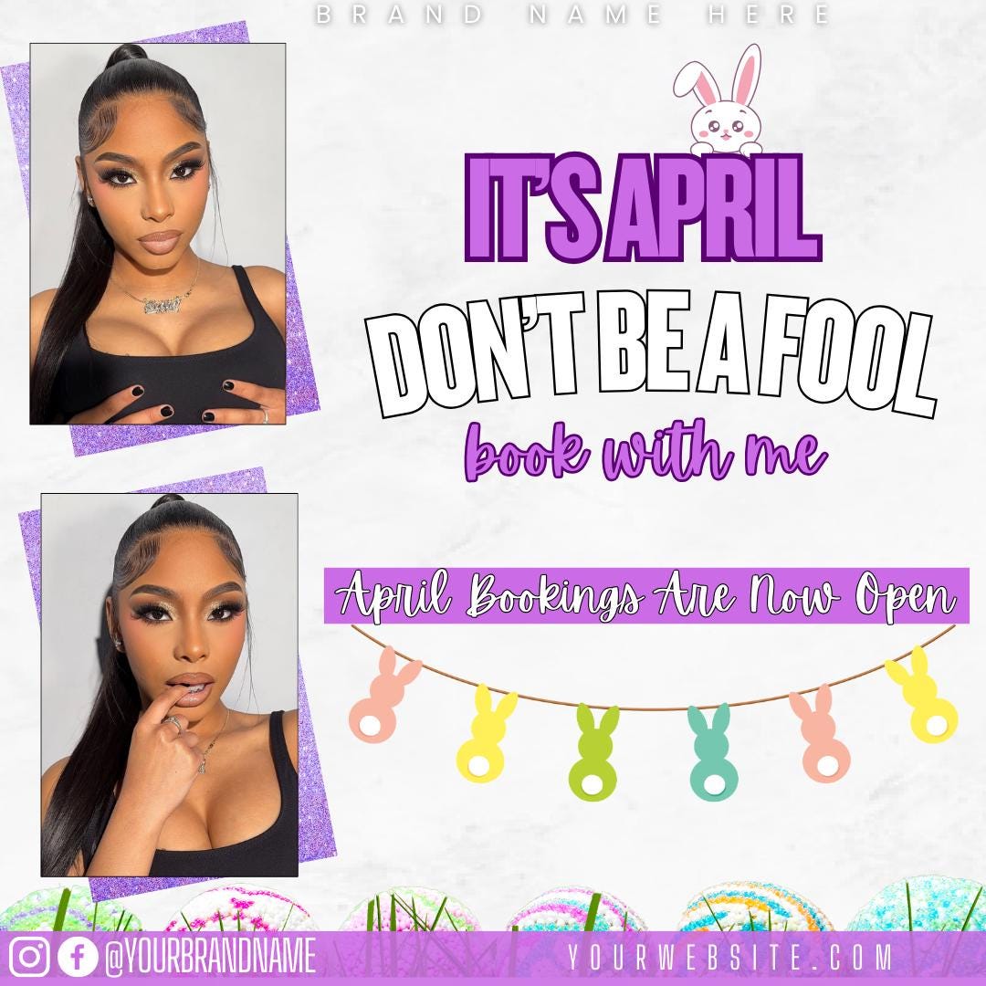 April Bookings Flyer - Etsy