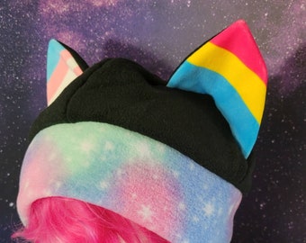 Full-size Sweet Stars Mix and Match Cat Ear Fleece Pride Hat - More Flags In Listing