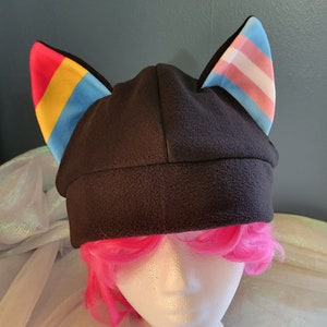 Full-size Mix and Match Cat Ear Fleece Pride Hat - More Flags In Listing