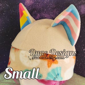 Small Sandy Beach Mix and Match Cat Ear Fleece Pride Hat - More Flags In Listing