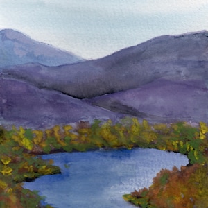 Künstler&#39;s Bluff, New Hampshire Aquarell Landschaftsmalerei