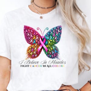 I Believe in Miracles Fight Cancer in all Colors - Inspirational - Hope - Faith - DTF | Ready to Press | Heat Press Transfer