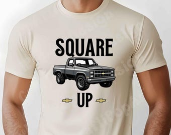 Square Up Vintage Chevy Truck DTF Design, Retro Square body Pickup Illustration, DTF | Heat Press Transfer