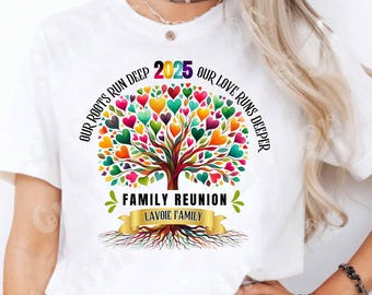 Family Reunion 2026/2027 (Customizable Name and Year) Our Roots Run Deep Our Love Runs Deeper - DTF | Ready to Press | Heat Press Transfer
