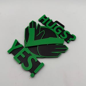 Yes, Hugs! Consent badges for conventions and lanyards