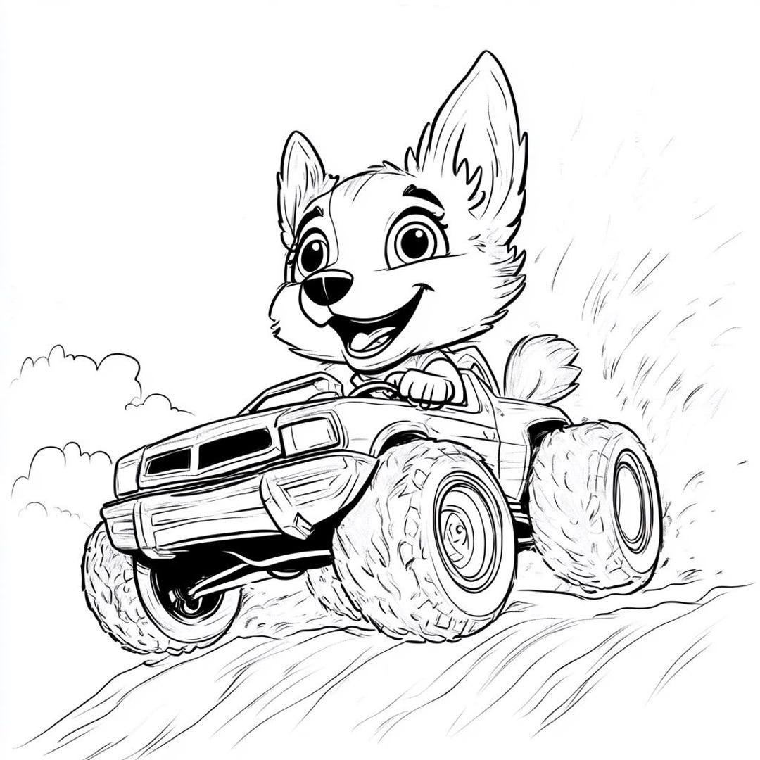 Racing Pups Coloring Pages - Etsy