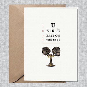 Cartão Eye Chart Loving You | Cartão Loving Boyfriend | Cartão Loving Girlfriend | Cartão Lovely Wife | Cartão Lovely Marido | Cartão Engraçado Aniversário
