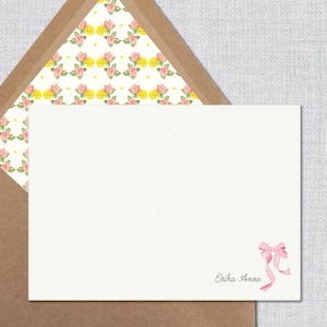 Cocktailstrik Persoonlijk Briefpapier | Cadeau roze strik persoonlijk | Coquette Esthetiek Cadeau | Cadeau beste vriend persoonlijk | Cadeau voor meisje persoonlijk