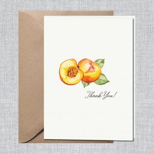 Tarjeta de agradecimiento con adorables melocotones / Tarjeta de agradecimiento ingeniosa / Tarjeta de agradecimiento con amor / Tarjeta de agradecimiento minimalista / Tarjeta de agradecimiento para el mejor amigo