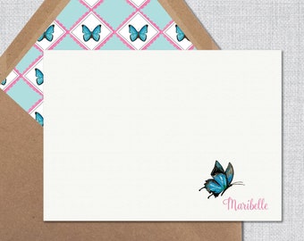 Watercolor Butterfly Personalized Stationary | Butterfly Custom Note Cards | Personalized Mom Gift | Mother-in-law Gift | Sister-in-law Gift