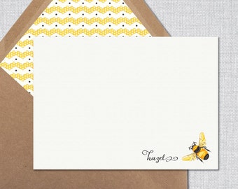 Bee Personalized Stationery | Stationary for Her | Custom Notes for Her | Mom Stationary | Stationary Set | Boxed Notes | Bee Lover Cards