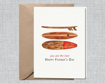 Father's Day Card Surfboards | Father's Day Card Surfing | Father's Day Card from wife | Father's Day Card for son | Beach Father's Day Card