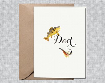 Trout Fishing Father's Day Card | Fish Father's Day Card | Father's Day Card Fisherman | Father's Day Card Dad | Father's Day Card Father