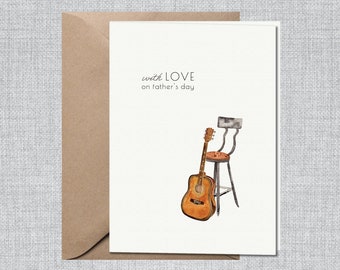 Fathers Day Card Guitar | Fathers Day Card Music Lover | Fathers Day Card Musician | Fathers Day Card Band | Fathers Day Card Guitar Player