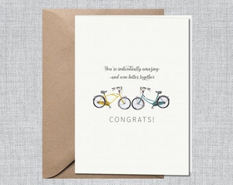Bikes Congratulations Wedding Card | Outdoors Card Wedding | Sweet Card Wedding | Eco friendly Card Wedding | Sweet Card Engagement