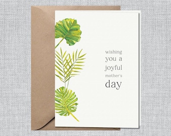 Mother's Day Card Tropical | Mother's Day Card Floral | Mother's Day Card Plants | Mother's Day Card Succulents | Minimalist Card