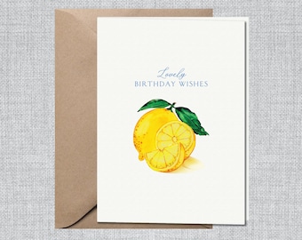 Lemon Birthday Card | Birthday Card for her | Birthday Card Wife | Birthday Card Mom | Birthday Card Grandmother | Card Sister | Card Friend