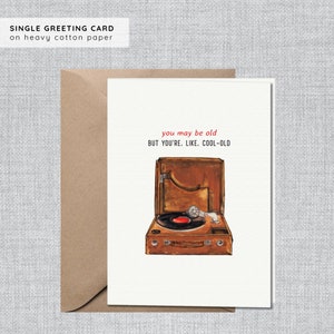 Cartão de aniversário toca-discos | Cartão de aniversário toca-discos | Cartão de aniversário vinil | Cartão Over the Hill | Cartão de aniversário marido | Cartão de aniversário pai