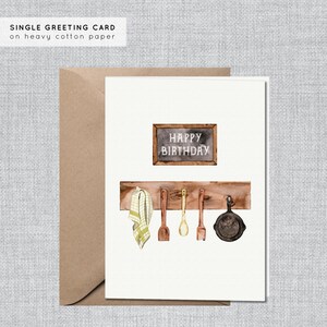 Cartão de Aniversário Cozinha | Cartão Rústico de Fazenda | Cartão de Aniversário para ele | Cartão de Aniversário para ela | Cartão Minimalista | Cartão de Aniversário Minimalista