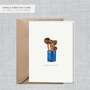 Missing You Cards Funny | Miss You Card Friend | Long Distance Anniversary Card | Long Distance Boyfriend Card | Best Friends Card | Foodie