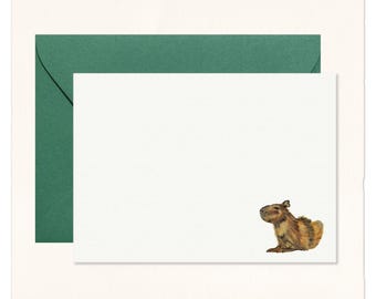 Handmade Watercolor Capybara Cotton Note Cards: Capybara Lover Gift Stationery Set of 10