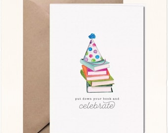 Bookish Birthday Card | Card for Book Gift | Bookworm Birthday Card | Birthday Card Books | Book Lover Card | Birthday Card Reader