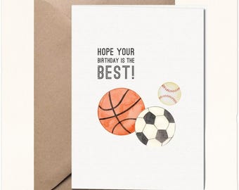 Boy Birthday Card | Kid Birthday Card | Birthday Card Grandson | Baseball Birthday | Sports Card | Soccer Player Card | Baseball Player Card