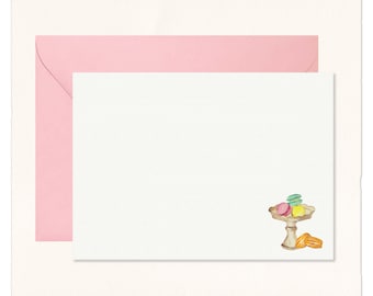 Handmade Watercolor Macaron Cotton Note Cards: Giftful Stationery, Best Friends Gift, Stationery Set of 10, Artful Cards