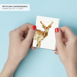 Kerstcadeaulabel aquarel hert | Milieuvriendelijk cadeaulabel | Cadeaukaartje voor de feestdagen | Bijsluiter cadeau | Minikaart als cadeau | Klein kaartje