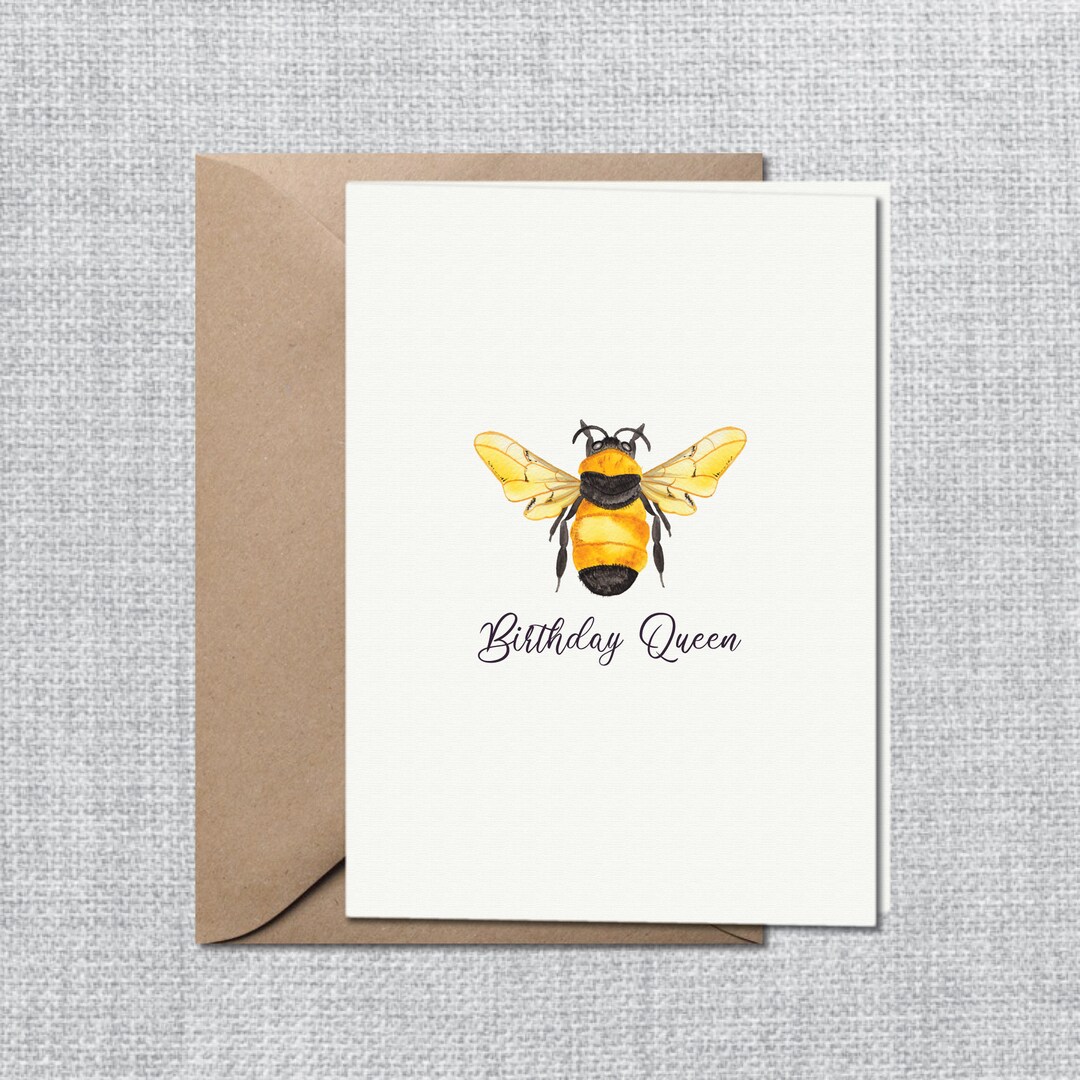 Birthday Card Queen Bee Birthday Card Bumble Bee Yas Queen - Etsy