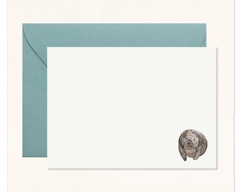 Handmade Watercolor Manatee Cotton Note Cards: Sea Animals Gift Stationery Set of 10