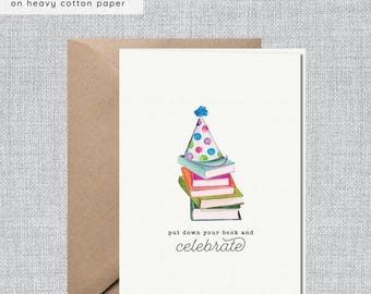 Bookish Birthday Card | Card for Book Gift | Bookworm Birthday Card | Birthday Card Books | Book Lover Card | Birthday Card Reader