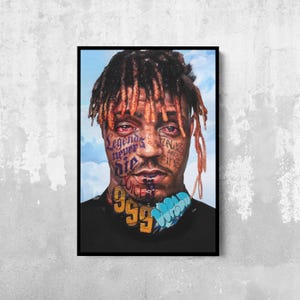 Stampa su tela Juice WRLD, poster Legends Never Die, tributo all'arte murale, regalo per gli amanti della musica