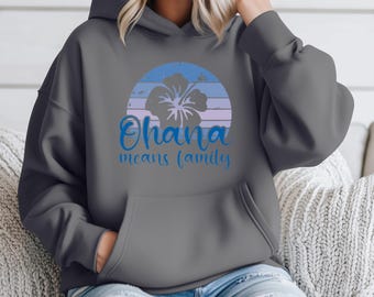 Sudadera con capucha de isla hawaiana, Ohana, playa, camiseta, verano, moda, tops, camisa, familia, vacaciones, sudadera con capucha
