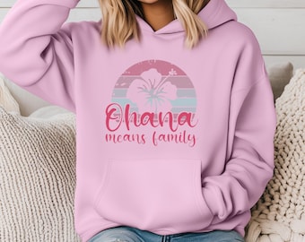 Sudadera con capucha de isla hawaiana, Ohana, playa, camiseta, verano, moda, tops, camisa, familia, vacaciones, sudadera con capucha