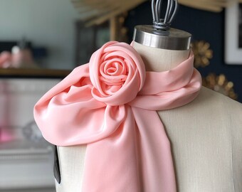 Pink ROSE BROOCH /Silk rose/Haut couture/Luxe silk/Silk flower/ marinaasta