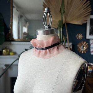 Dusty Pink SILK chiffon COLLAR RUFF ruffled choker collar/detachable collar/Silk choker/Couture neck/High neck/White collar/marinaasta image 6