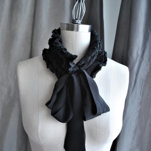 Ruffled Collar with Silk Ties/Multi use/Black collar/Pleated Collar/Ruffle waist/Couture collar/Ruffled choker/Plisse collier/フリル襟 image 5