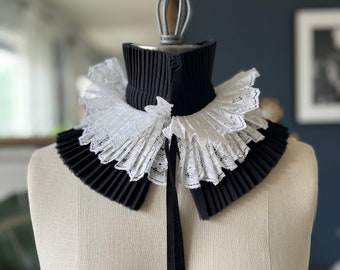 Cuello de encaje victoriano/Cuello con volantes/Collar victoriano/Cuello desmontable/Volante de encaje/Cuello gótico/Gargantilla victoriana