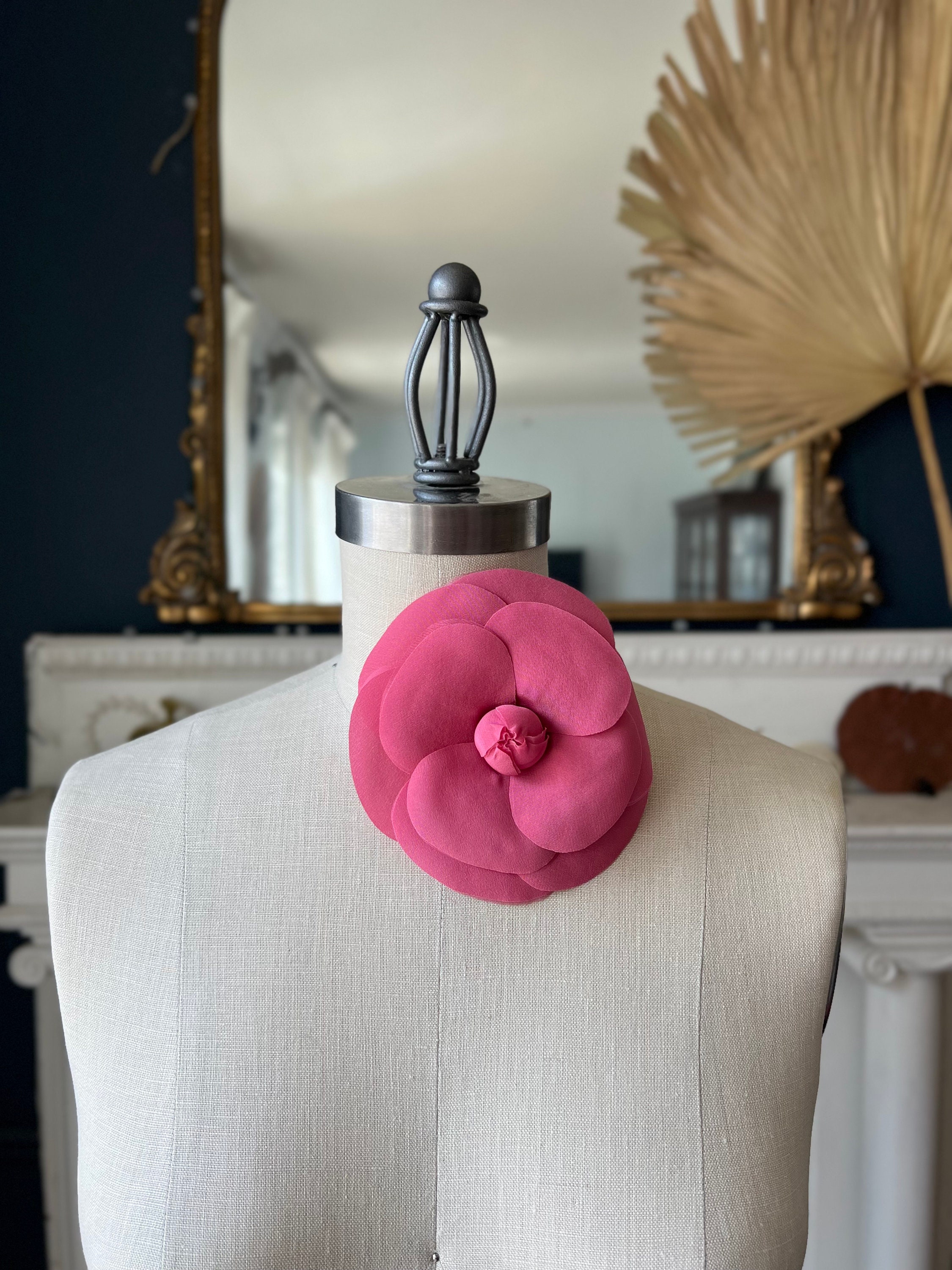 marinaasta Blush Pink Large Silk Camellia Pin /High End Silk Camellia Brooch/Camellia Brooch/Luxury gift/Couture Camellia brooch/Bridal couture/