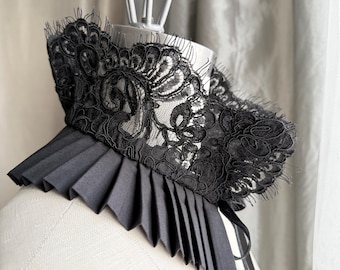 Black lace collar/Neck ruff/ Victorian collar /Neck corset/Black lace choker/ /marinaasta/ Victorian choker necklace