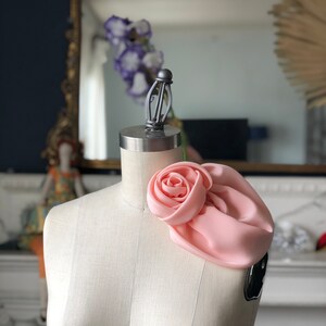 Pink ROSE BROOCH /Silk rose/Haut couture/Luxe silk/Silk flower/ marinaasta