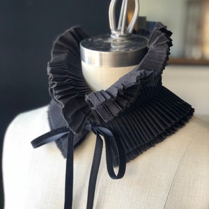 High Collar/Ruffle Detachable Collar/White collar /Black and White/French collar/White shirt/White wedding/White accessories image 8