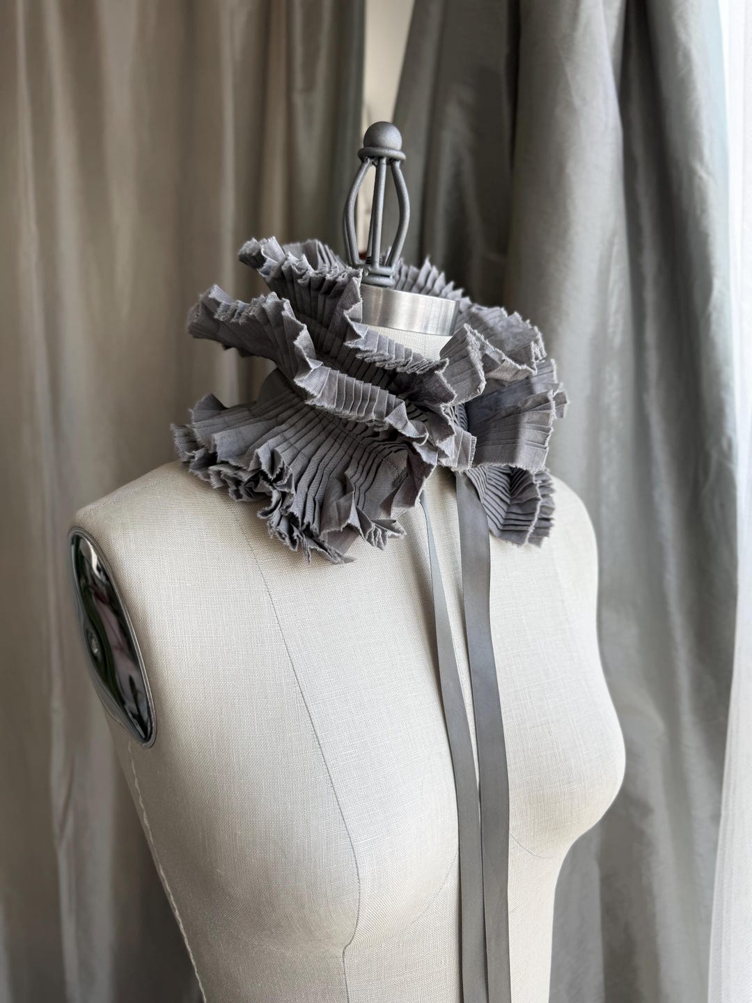 Neck Ruff/victorian Ruffled Collar/pleated Collar/victorian Collar