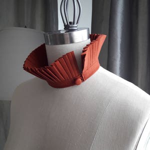 Black collar/ pleated collar/More colors/High collar/Shirt collar/Brick red/Neck detail/Couture collar/Neck ruffle/marinaasta image 5