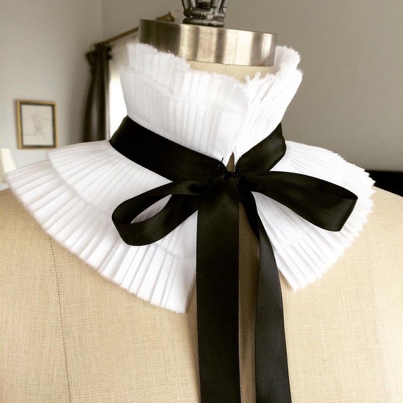 NEW Designer hand pleated collar/Can be worn two ways/High Etsy