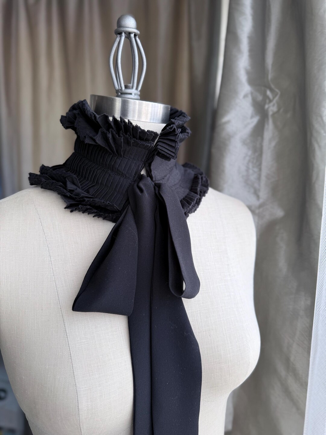 Small Collar Ruff's Ruffled Collar With Silk Ties/neck Ruff/ High Neck Collar/ Ruffled ...