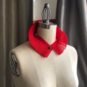 Silk organza COLLAR/WHITE Detachable collar pleated collar/High collar/Shirt collar/Fashion detail/Couture collar/Neck ruffle/marinaasta image 3